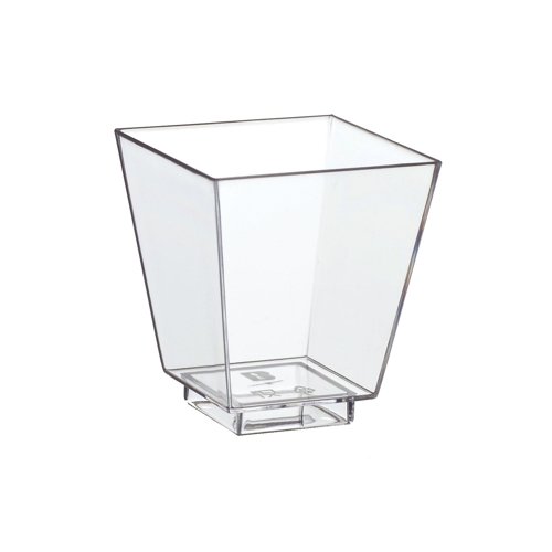 Papstar 19988 50 Fingerfood Schalen eckig 5 x 4.5 x 4.5 cm, glasklar