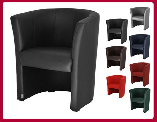 TOP Sessel Clubsessel Loungesessel Cocktailsessel Kunstleder Schwarz W042 01