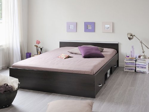 Jugendbett Leader 5.1, 140x200cm, Bett mit 2 Bettkasten, kaffeefarben Singlebett