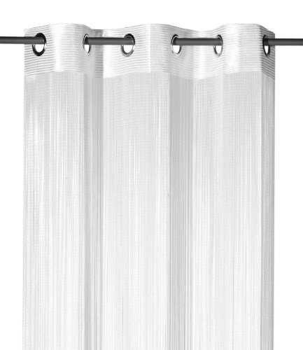 Fadengardine, Fadenvorhang, Fadenstore, schwere Qualität mit Ösen, WEISS HxB 245x98 cm Top geprüfte Qualität einfach aufhängen! Typ123