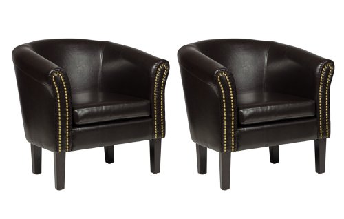 Chesterfield Leder Sessel (2 Stück) antikbraun
