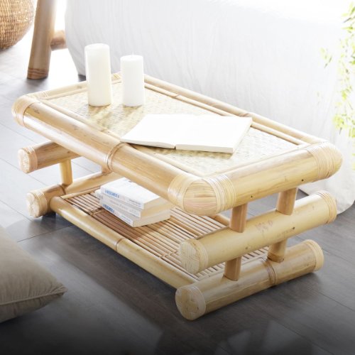 Couchtisch Tisch Wohnzimmertisch Bambus 100x50 Natur neu Tikamoon